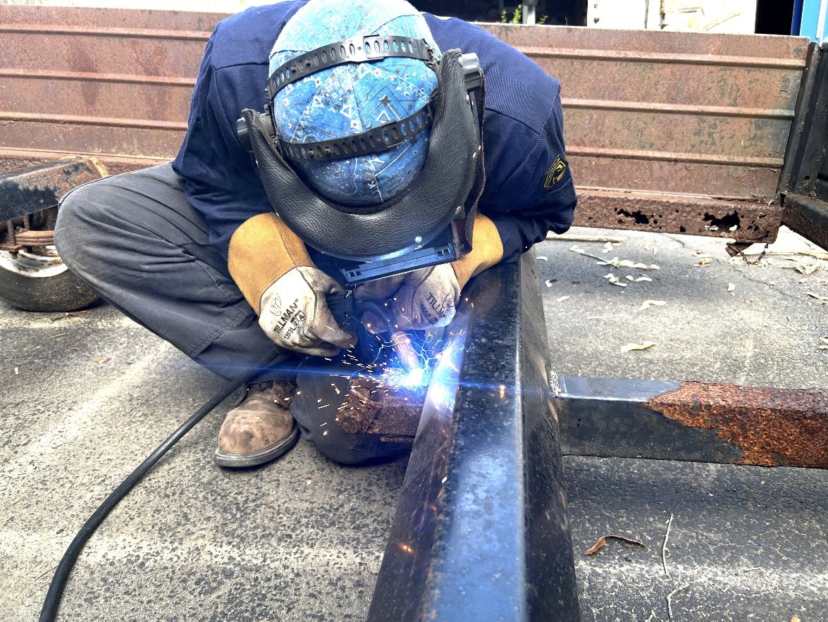 Castro Welding completing an on-site structural metal repair
